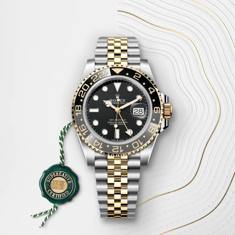 Rolex GMT-Master II in Rolesor giallo (combinazione di acciaio Oystersteel e oro giallo), M126713GRNR-0001 - Fani