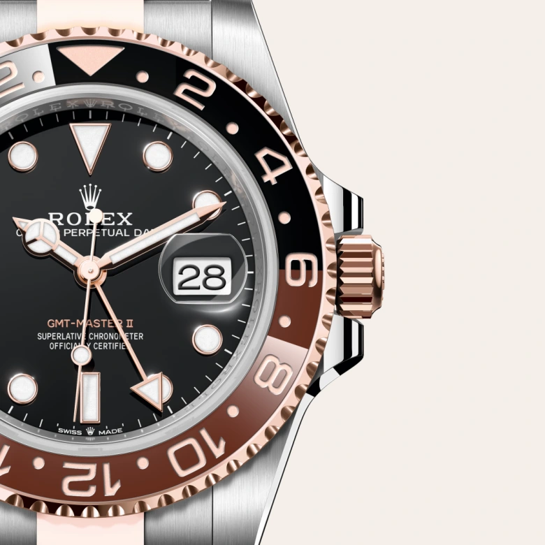 Rolex GMT-Master II in Rolesor Everose (combinazione di acciaio Oystersteel e oro Everose), M126711CHNR-0002 - Fani