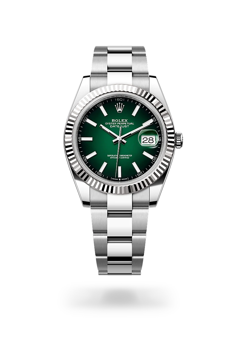 Datejust 41,Oyster, 41 mm, acciaio Oystersteel e oro bianco