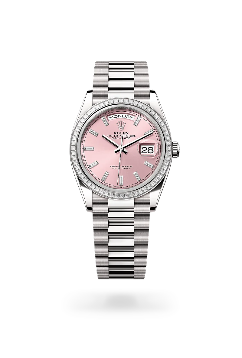 Day-Date 36,Oyster, 36 mm, oro bianco e diamanti