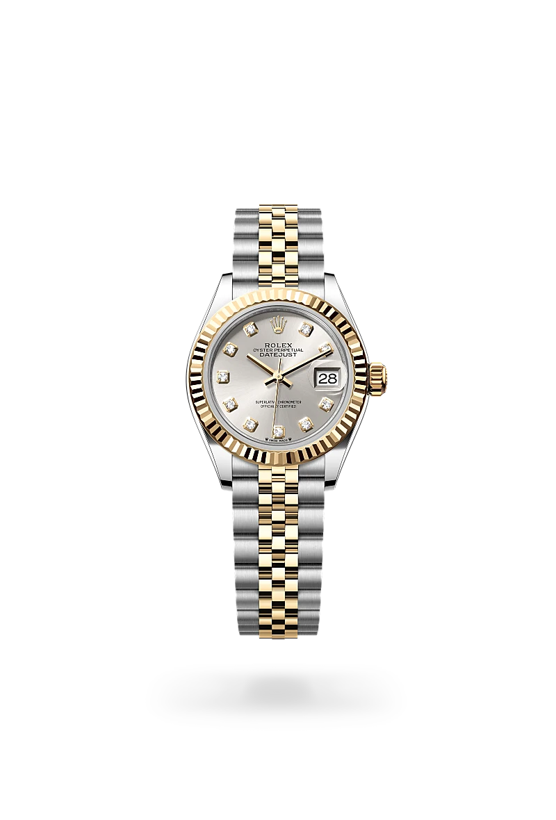 Lady-Datejust,Oyster, 28 mm, acciaio Oystersteel e oro giallo