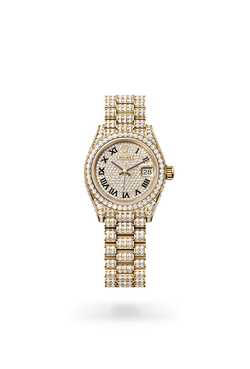 Rolex Lady-Datejust in Oro giallo 18 ct, fianchi della carrure e anse con diamanti,M52509-0002 - Fani